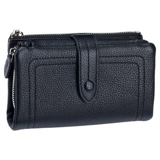 真皮頭層牛皮15卡位三折女士皮夾中夾 黑色/黃色/香芋紫/淺藍色可選