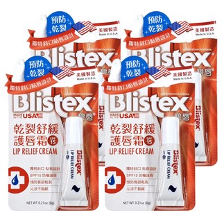 Blistex 碧唇 乾裂舒緩潤唇膏, 單色, 6g, 4件