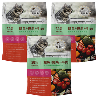 Beautiful Pets 愛美力 全齡貓 亮毛挑嘴低敏護膚配方貓糧, 亮毛護膚, 1.5kg, 3包