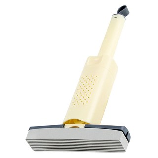 aibo 乾濕兩用吸水膠棉折疊收納迷你手持拖把 多角度清潔 可替換棉頭 可掛可立 防潮防臭, 14.8 x 4.4 x 28cm 收納4.6 x 4.4 x 32.5cm, 1盒