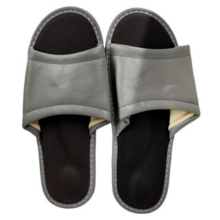 真皮頭層牛皮防滑厚底氣墊室內拖鞋 LS11 銀灰色, 27, 1雙