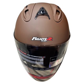 FIGHTER 普通型露臉式騎乘機車用防護頭盔 ABS材質 R3-A6型號 含一層護目鏡, 消光咖啡色