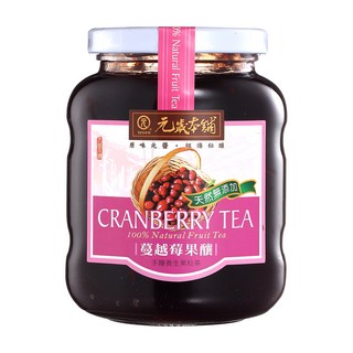 元歲本舖 蔓越莓果釀 天然水果茶, 450g, 1罐
