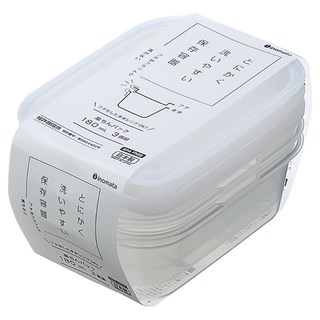 INOMATA 角型保鮮盒 1840 180ml - 透明冰箱收納, 3個, 1組