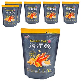 KAKA 海洋燒 金沙蝦球風味脆片，台灣製造, 210g, 6包