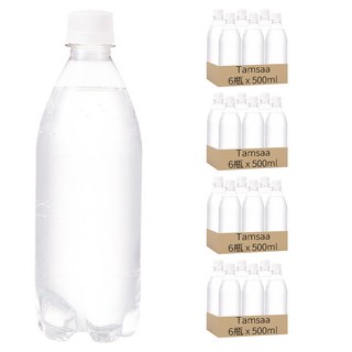 Tamsaa Aqua系列 無標籤原味氣泡水 500ml 6瓶裝, 24瓶