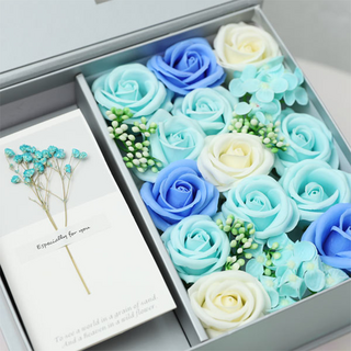 黛可可瑪尼 誠意滿滿香皂花現金禮物盒, 藍色, 1個