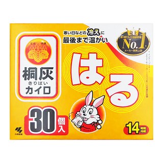 KOBAYASHI 小林製藥 桐灰 小白兔 貼式暖暖包 Set, 持久溫暖，持續發熱可達14小時，最高溫度63℃，平均溫度53℃, 30片, 1盒