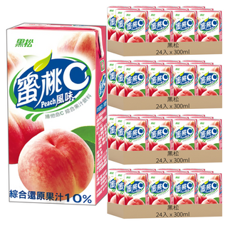 黑松 果汁C系列 蜜桃, 300ml, 96入