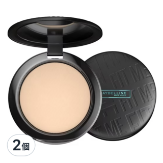 MAYBELLINE 媚比琳 台灣公司貨 反孔特霧柔焦空氣粉餅 SPF32PA+++, 109明亮色, 2個