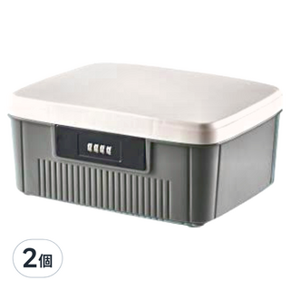 FAmILyLIFE 生活 珍藏加厚4碼密碼收納箱 4L, 灰色, 2個