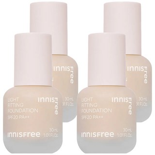INNISFREE 台灣公司貨 輕薄透服貼粉底液 SPF20 PA++ 30ml, 17N, 4瓶