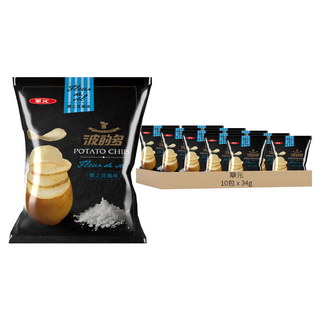 華元 波的多洋芋片 鹽之花風味, 34g, 10包