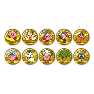 Nintendo 任天堂 卡比獎章硬幣10件組 鋅合金材質 可愛造型設計 收藏送禮皆宜, 1組