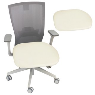 하늬통상 PU 사각 가죽 의자커버, 화이트, 2개