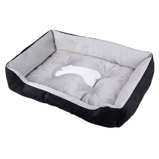 小骨頭柔軟床墊寵物窩, 黑色, 1個