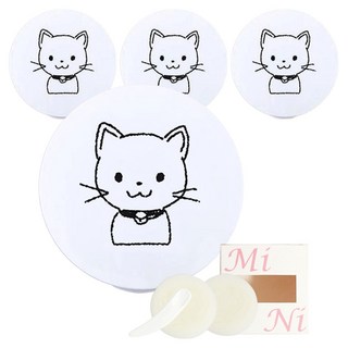 셀프천사 미니 DIY 비비 쿠션 케이스 5g, 화이트 고양이, 4개