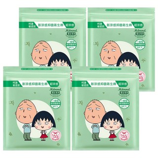 Mdmmd. 明洞國際 新涼感抑菌衛生棉 超涼感櫻花蜜桃香 櫻桃小丸子聯名, 一般型 24.5cm, 8片, 4包