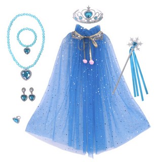 Tory World 生日派對公主雪花斗篷組, 1套, 藍色