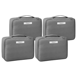 高顏質便攜式旅行化妝包, 灰色, 4個