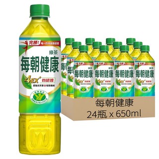 每朝健康 綠茶 富含兒茶素, 650ml, 24瓶