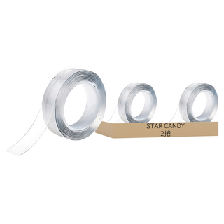 STAR CANDY 奈米無痕魔力膠帶 長5m x 厚2mm x 寬3cm 2捲, 透明, 1組