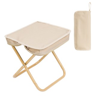 코멧 폴딩 파우치형 휴대용 캠핑체어, 베이지, 1개