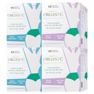 ORGANYC 콜만 중대형 생리대 날개형 30p + 중소형 생리대 날개형 30p, 1세트