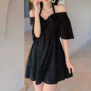 Bonarion 修飾身形大尺碼海灘泳裝, 可愛黑