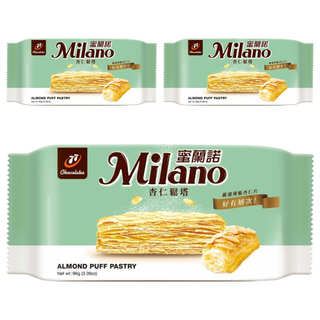 77 Milano 蜜蘭諾 杏仁鬆塔 Set 8入 嚴選杏仁內餡 酥脆口感 獨立包裝, 96g, 3包