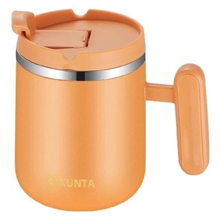 KUNTA 寬把手不鏽鋼馬克杯三色款 450ml, 馬仕橘, 1個