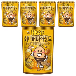 HBAF 杏仁果 蜂蜜奶油味 韓國進口 酥脆可口, 120g, 5包
