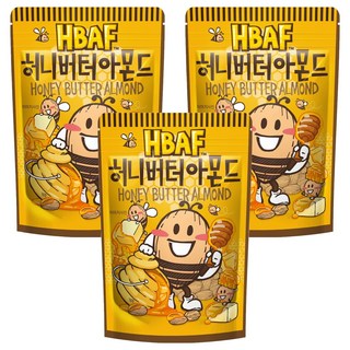 HBAF 杏仁果 蜂蜜奶油味 韓國進口 酥脆可口, 120g, 3包