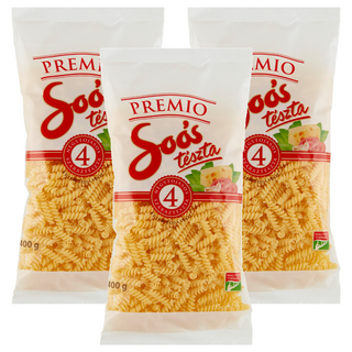 Soós Tészta 雞蛋螺旋麵 400g Q彈口感 快速料理 多種醬料搭配, 3包