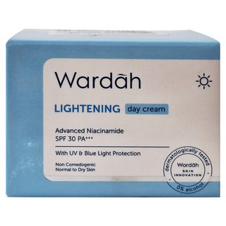 Wardah 菸鹼醯胺亮白日霜, SPF 30 PA+++, 防紫外線和藍光, 適合中性至乾性肌膚, 30g, 1盒