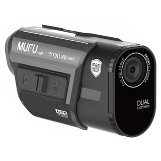 MUFU 好神機 雙鏡頭機車行車記錄器 附64g記憶卡 V30P, 黑色, 1組