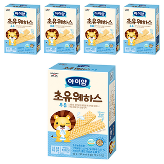 ILDONG 日東 Iyaam 藜麥威化餅 獨立包裝方便攜帶 12個月以上寶寶適用, 初乳牛奶, 36g, 5盒