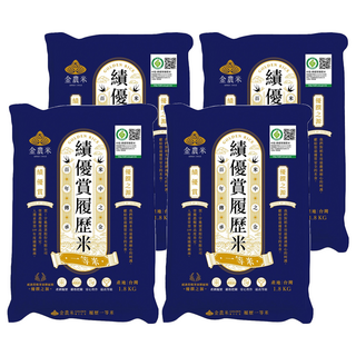 GOLDEN RICE 金農米 績優賞履歷米, 一等米, 1.8kg, 4包