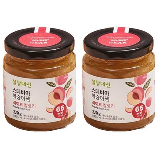 설탕대신 스테비아 복숭아잼, 220g, 2개