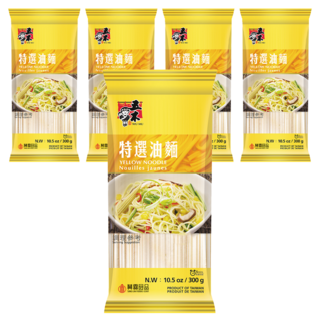 五木特選油麵 低納配方 健康美味, 300g, 5包