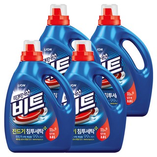 비트 진드기 침투세탁 일반용 액상세제 본품, 3L, 4개