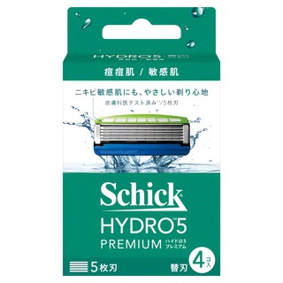 Schick 舒適牌 水次元5 Premium 敏感肌用 刀片 替刃, 4片, 1組