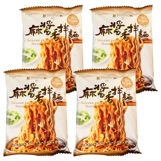 和秋 麻醬香拌麵 搭配香濃麻醬 濃稠不油膩 Q彈麵條 素食, 4包