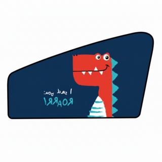 WE CHAMP 汽車前排副駕遮陽簾 WTB-098, 恐龍 深藍色, 1個