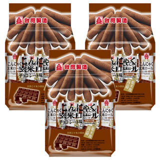 北田 蒟蒻糙米捲 巧克力口味, 天然糙米, 富含膳食纖維, 獨立包裝, 方便攜帶, 160g, 3袋