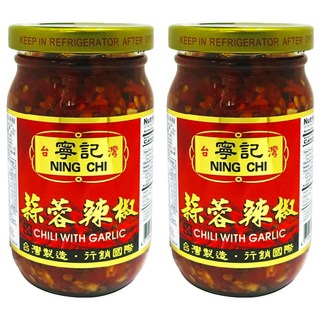 寧記 蒜蓉辣椒 嚴選朝天椒 台灣原料 高溫殺菌, 245g, 2罐