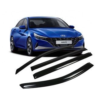 Leadhome 煙燻車用晴雨窗 4件組, 透明黑色, 轎車