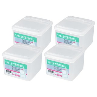 YI SHUIN 亞晨 方型萬用盒 1.3L PP材質 K-896 Set 4個, 半透明色