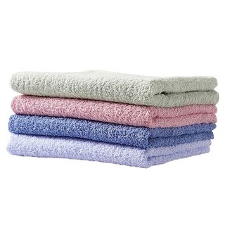 non-no 儂儂 驚吸水毛巾 棉紗 雙股紗棉線 耐用不易掉毛 高效吸水 100%純棉 中厚度毛巾 超強耐洗 五星質量, 顏色隨機, 4條