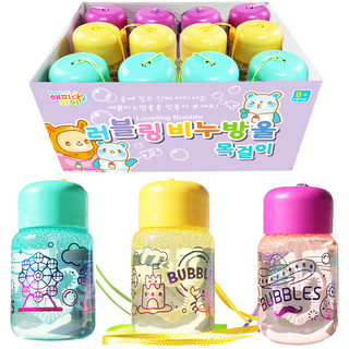 해피아이몰 러블링 목걸이 비누방울 3종 x 4p 세트, 혼합색상, 1세트